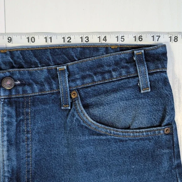 Vintage Levi's 505 Orange Tab Jeans Men's 36x32 Dark Indigo Denim USA Made 70s